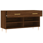 Shoe Bench Brown Oak 102x35x55 cm Engineered Wood - Bargainia.com - 