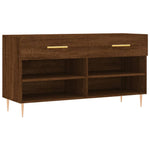 Shoe Bench Brown Oak 102x35x55 cm Engineered Wood - Bargainia.com - 