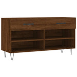 Shoe Bench Brown Oak 102x35x55 cm Engineered Wood - Bargainia.com - 
