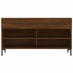 Shoe Bench Brown Oak 102x35x55 cm Engineered Wood - Bargainia.com - 