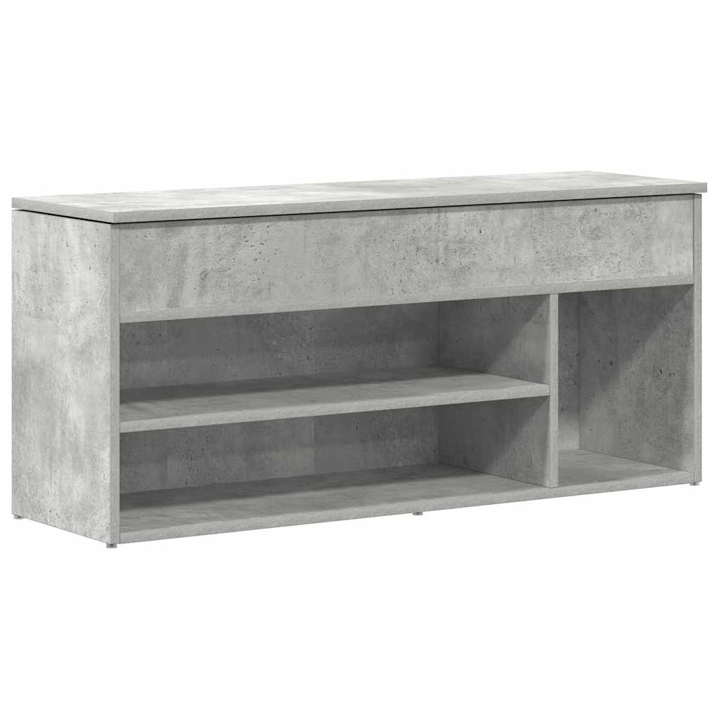 Shoe Bench Concrete Grey 102x30.5x45 cm Engineered Wood - Bargainia.com - 