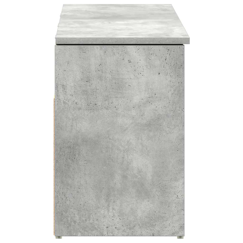 Shoe Bench Concrete Grey 102x30.5x45 cm Engineered Wood - Bargainia.com - 