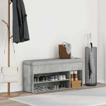 Shoe Bench Concrete Grey 102x30.5x45 cm Engineered Wood - Bargainia.com - 