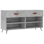 Shoe Bench Concrete Grey 102x35x55 cm Engineered Wood - Bargainia.com - 