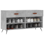 Shoe Bench Concrete Grey 102x35x55 cm Engineered Wood - Bargainia.com - 