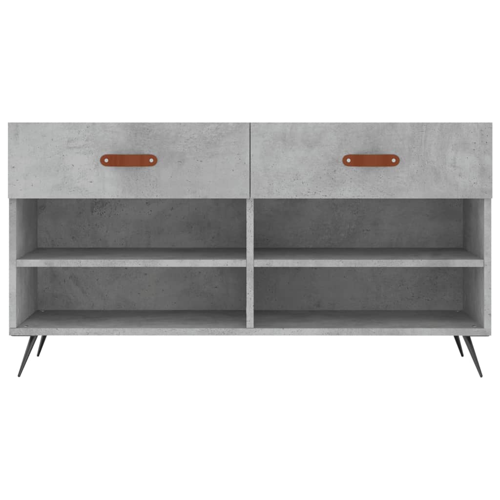 Shoe Bench Concrete Grey 102x35x55 cm Engineered Wood - Bargainia.com - 
