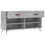 Shoe Bench Concrete Grey 102x35x55 cm Engineered Wood - Bargainia.com - 