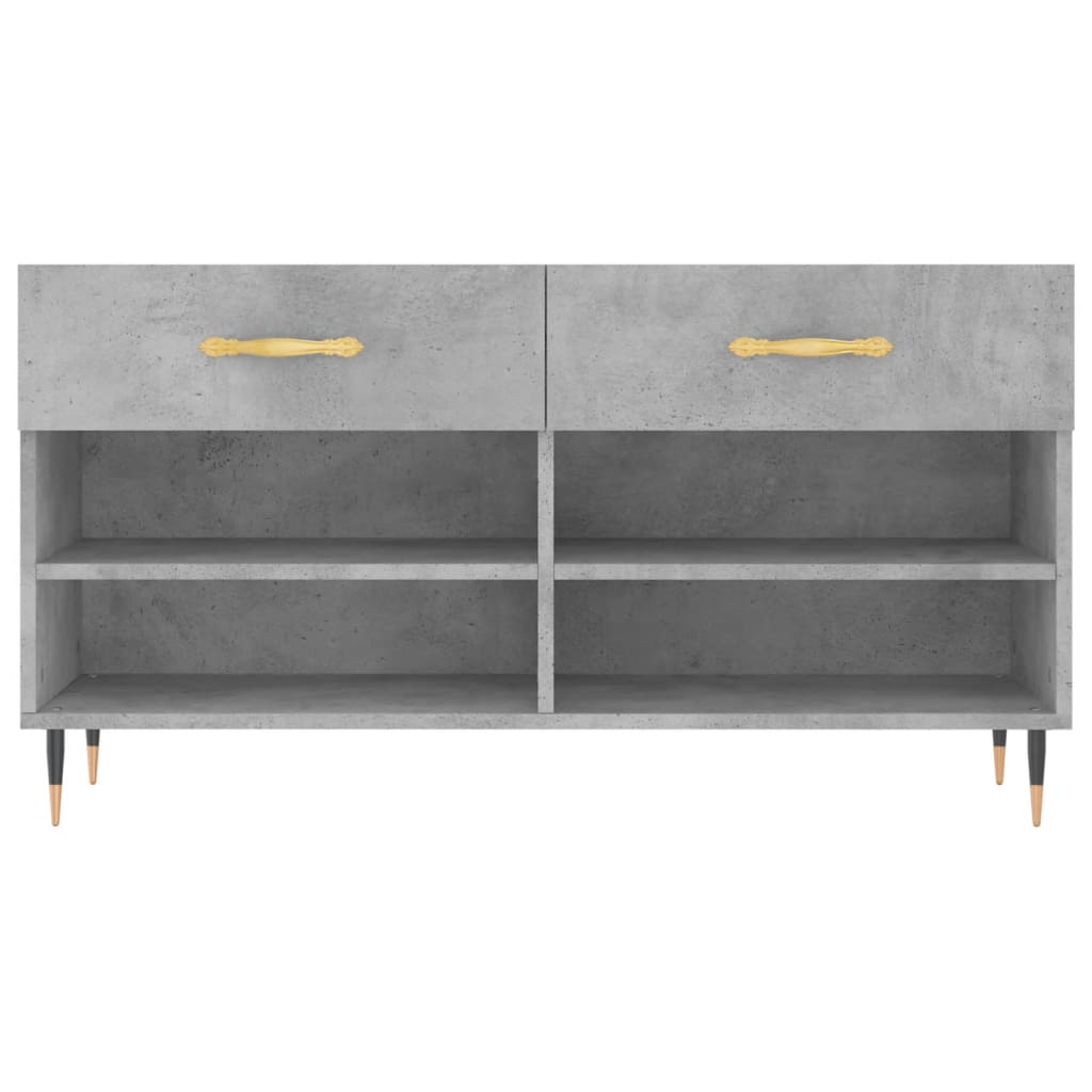 Shoe Bench Concrete Grey 102x35x55 cm Engineered Wood - Bargainia.com - 