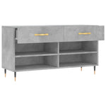 Shoe Bench Concrete Grey 102x35x55 cm Engineered Wood - Bargainia.com - 