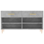 Shoe Bench Concrete Grey 102x35x55 cm Engineered Wood - Bargainia.com - 