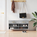 Shoe Bench Concrete Grey 102x35x55 cm Engineered Wood - Bargainia.com - 