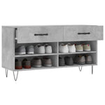Shoe Bench Concrete Grey 102x35x55 cm Engineered Wood - Bargainia.com - 