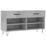 Shoe Bench Concrete Grey 102x35x55 cm Engineered Wood - Bargainia.com - 