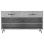 Shoe Bench Concrete Grey 102x35x55 cm Engineered Wood - Bargainia.com - 