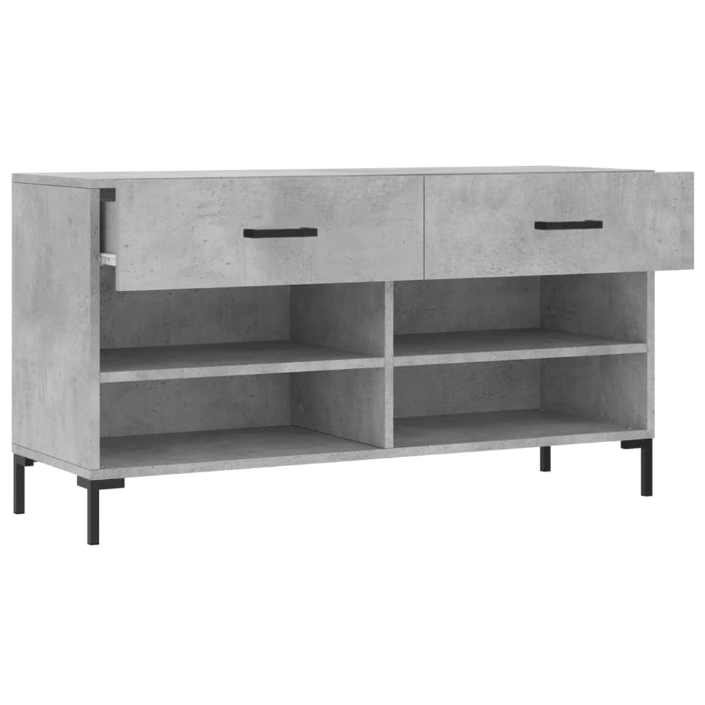 Shoe Bench Concrete Grey 102x35x55 cm Engineered Wood - Bargainia.com - 
