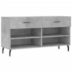 Shoe Bench Concrete Grey 102x35x55 cm Engineered Wood - Bargainia.com - 