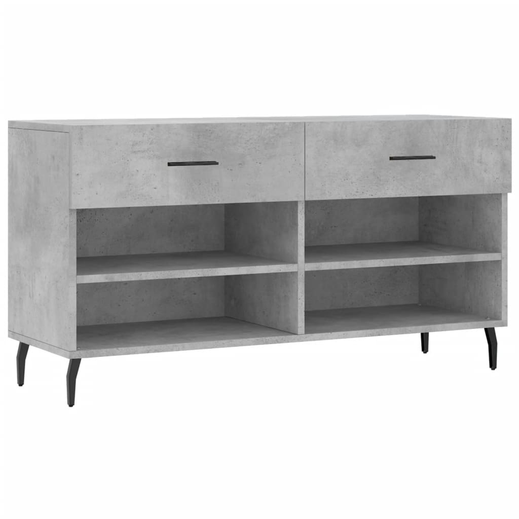 Shoe Bench Concrete Grey 102x35x55 cm Engineered Wood - Bargainia.com - 