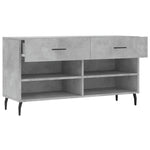 Shoe Bench Concrete Grey 102x35x55 cm Engineered Wood - Bargainia.com - 