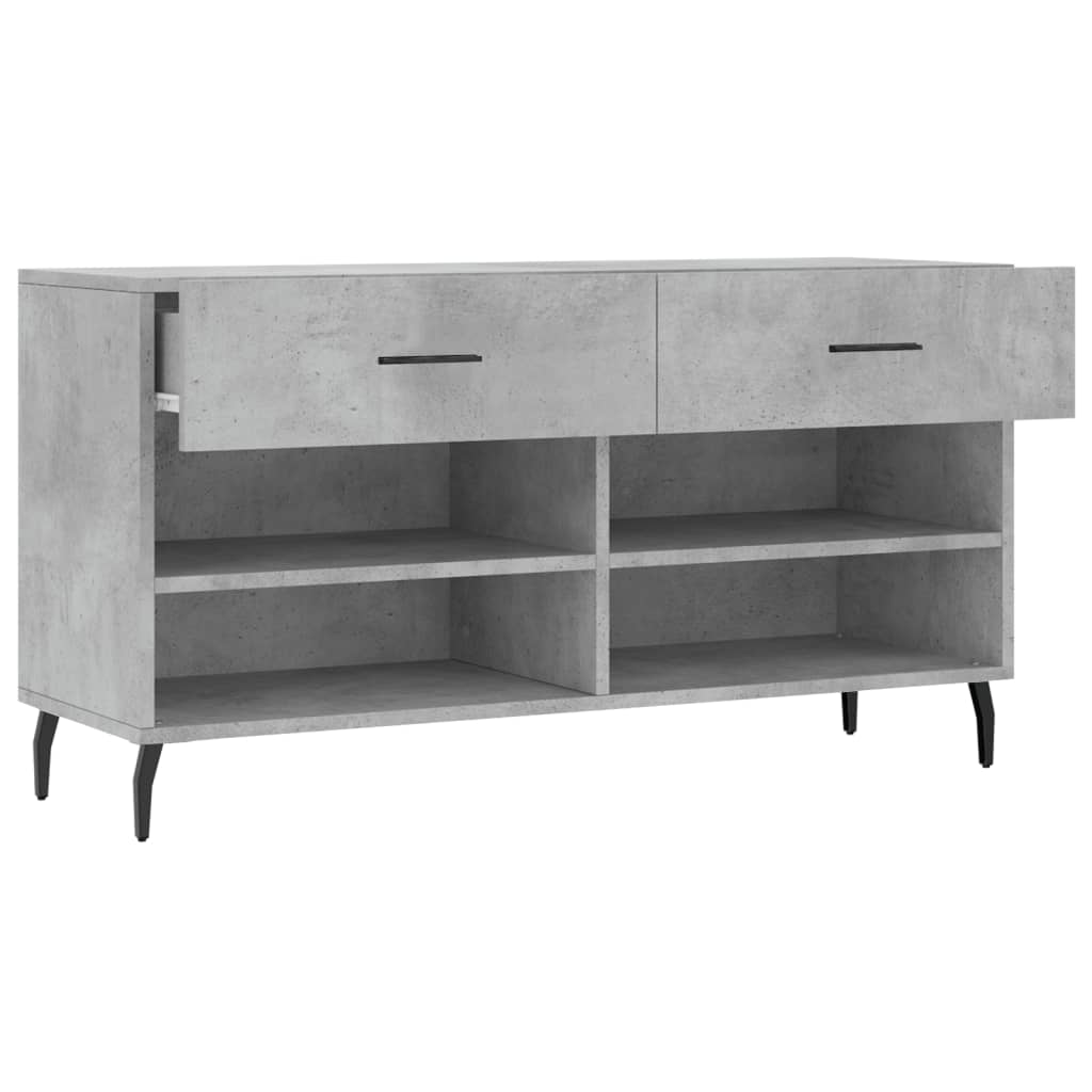 Shoe Bench Concrete Grey 102x35x55 cm Engineered Wood - Bargainia.com - 