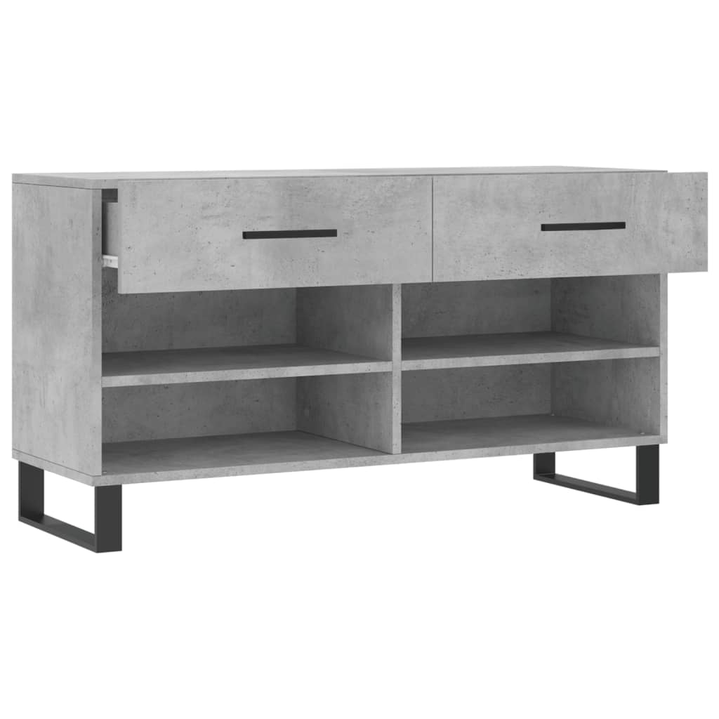 Shoe Bench Concrete Grey 102x35x55 cm Engineered Wood - Bargainia.com - 