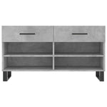 Shoe Bench Concrete Grey 102x35x55 cm Engineered Wood - Bargainia.com - 