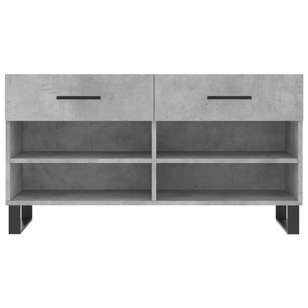 Shoe Bench Concrete Grey 102x35x55 cm Engineered Wood - Bargainia.com - 