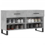 Shoe Bench Concrete Grey 102x35x55 cm Engineered Wood - Bargainia.com - 