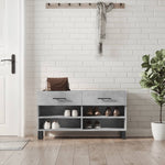 Shoe Bench Concrete Grey 102x35x55 cm Engineered Wood - Bargainia.com - 