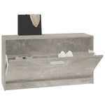 Shoe Bench Concrete Grey 80x24x45 cm Engineered Wood - Bargainia.com - 