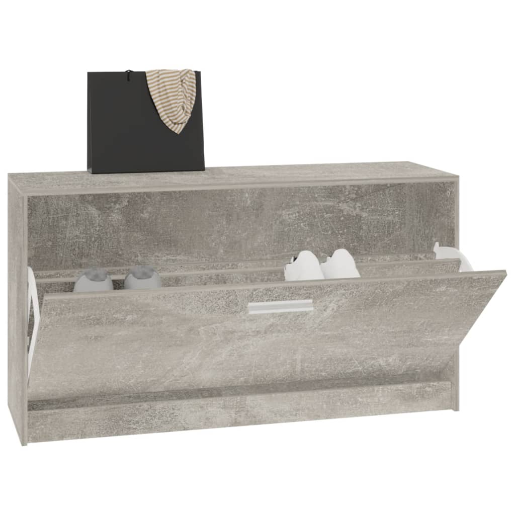 Shoe Bench Concrete Grey 80x24x45 cm Engineered Wood - Bargainia.com - 