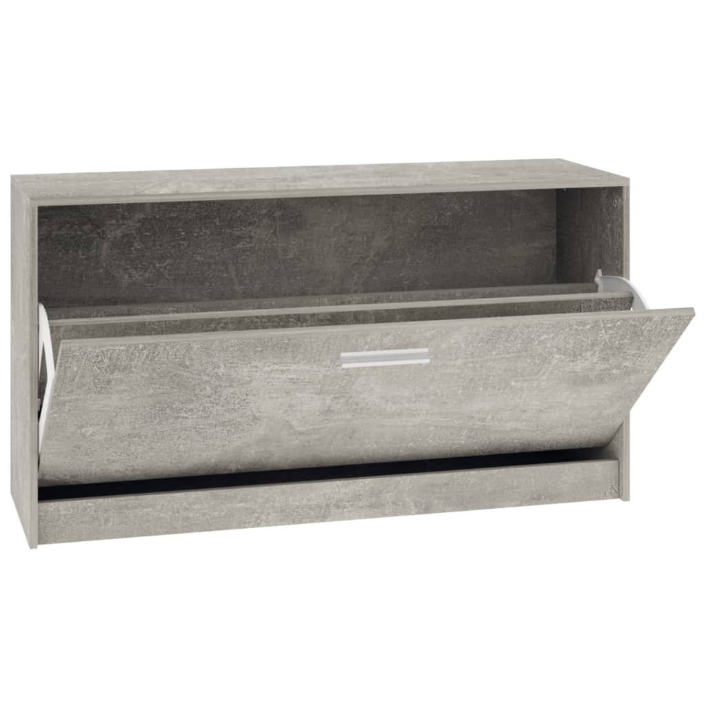 Shoe Bench Concrete Grey 80x24x45 cm Engineered Wood - Bargainia.com - 