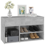 Shoe Bench Concrete Grey 80x30x45 cm Engineered Wood - Bargainia.com - 