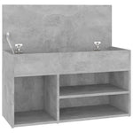 Shoe Bench Concrete Grey 80x30x45 cm Engineered Wood - Bargainia.com - 