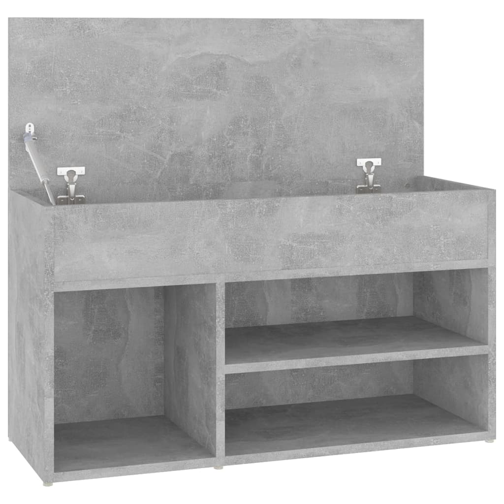 Shoe Bench Concrete Grey 80x30x45 cm Engineered Wood - Bargainia.com - 