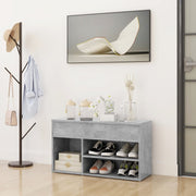 Shoe Bench Concrete Grey 80x30x45 cm Engineered Wood - Bargainia.com - 8720286643488 - 808751