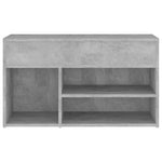 Shoe Bench Concrete Grey 80x30x45 cm Engineered Wood - Bargainia.com - 