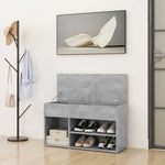 Shoe Bench Concrete Grey 80x30x45 cm Engineered Wood - Bargainia.com - 