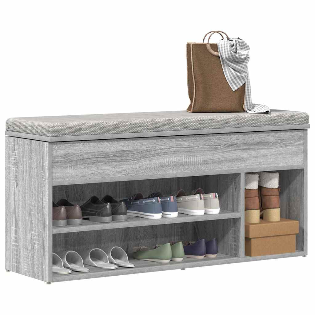 Shoe Bench Grey Sonoma 102x30.5x45 cm Engineered Wood - Bargainia.com - 
