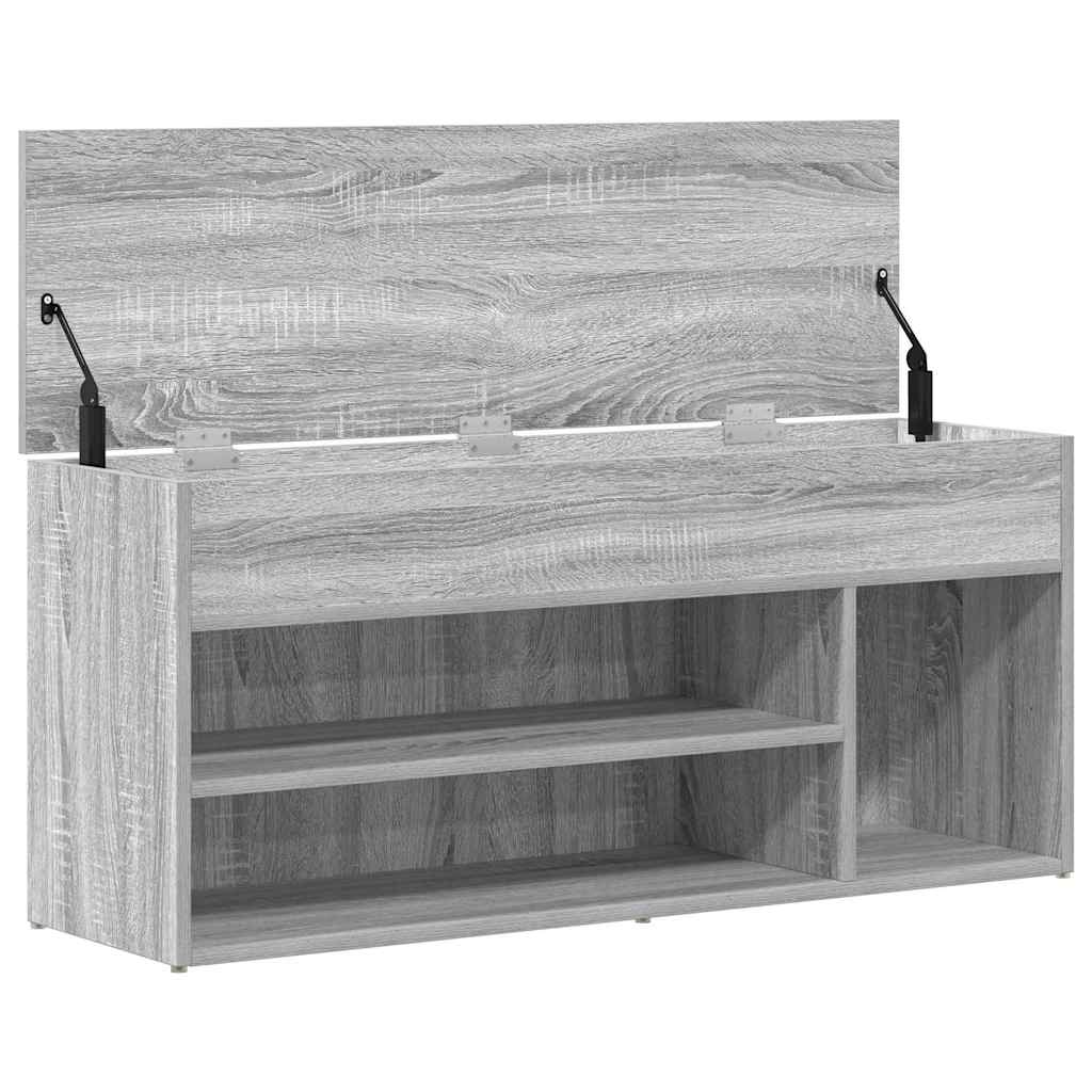Shoe Bench Grey Sonoma 102x30.5x45 cm Engineered Wood - Bargainia.com - 