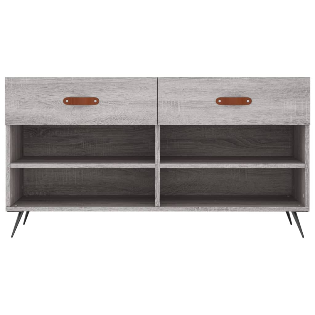 Shoe Bench Grey Sonoma 102x35x55 cm Engineered Wood - Bargainia.com - 