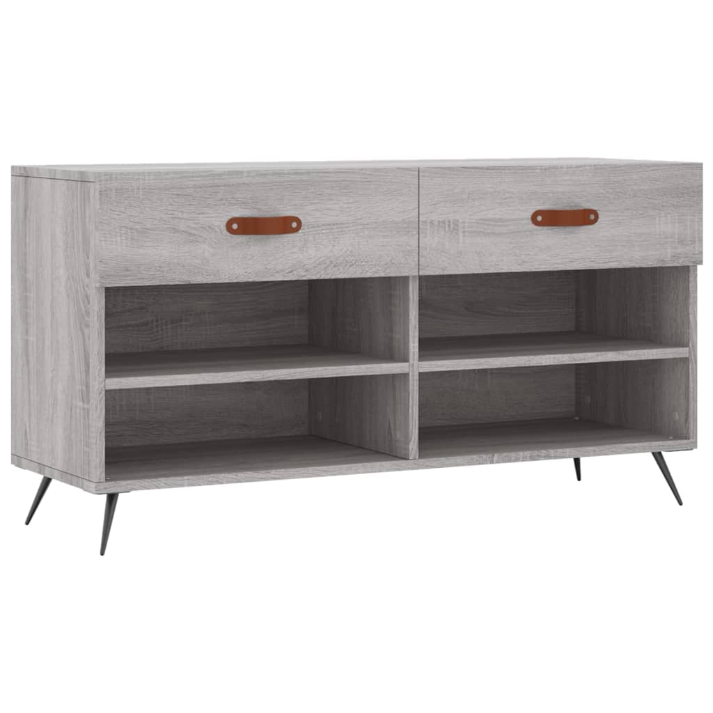 Shoe Bench Grey Sonoma 102x35x55 cm Engineered Wood - Bargainia.com - 
