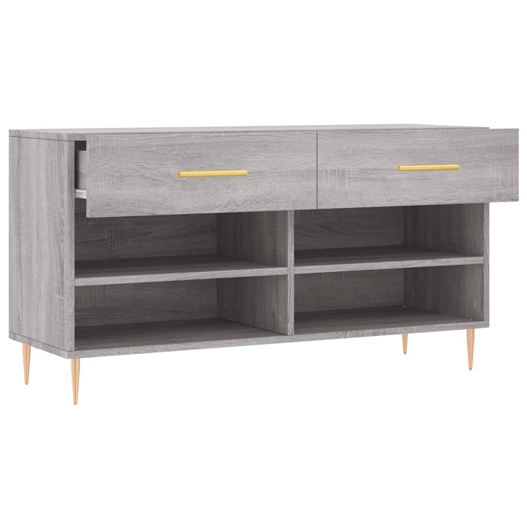 Shoe Bench Grey Sonoma 102x35x55 cm Engineered Wood - Bargainia.com - 