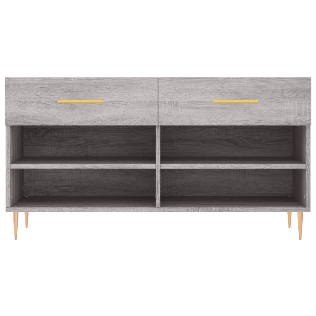 Shoe Bench Grey Sonoma 102x35x55 cm Engineered Wood - Bargainia.com - 