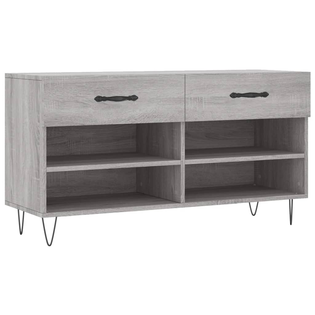 Shoe Bench Grey Sonoma 102x35x55 cm Engineered Wood - Bargainia.com - 
