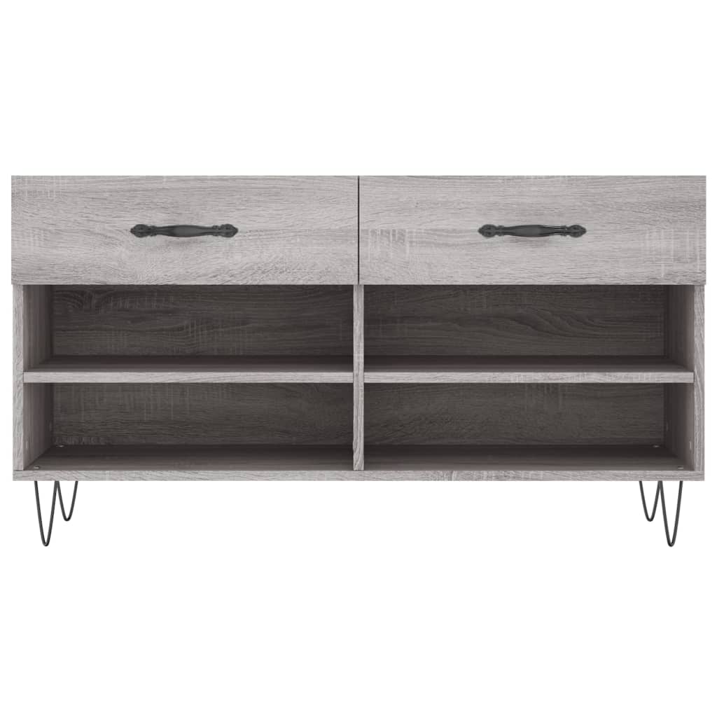 Shoe Bench Grey Sonoma 102x35x55 cm Engineered Wood - Bargainia.com - 