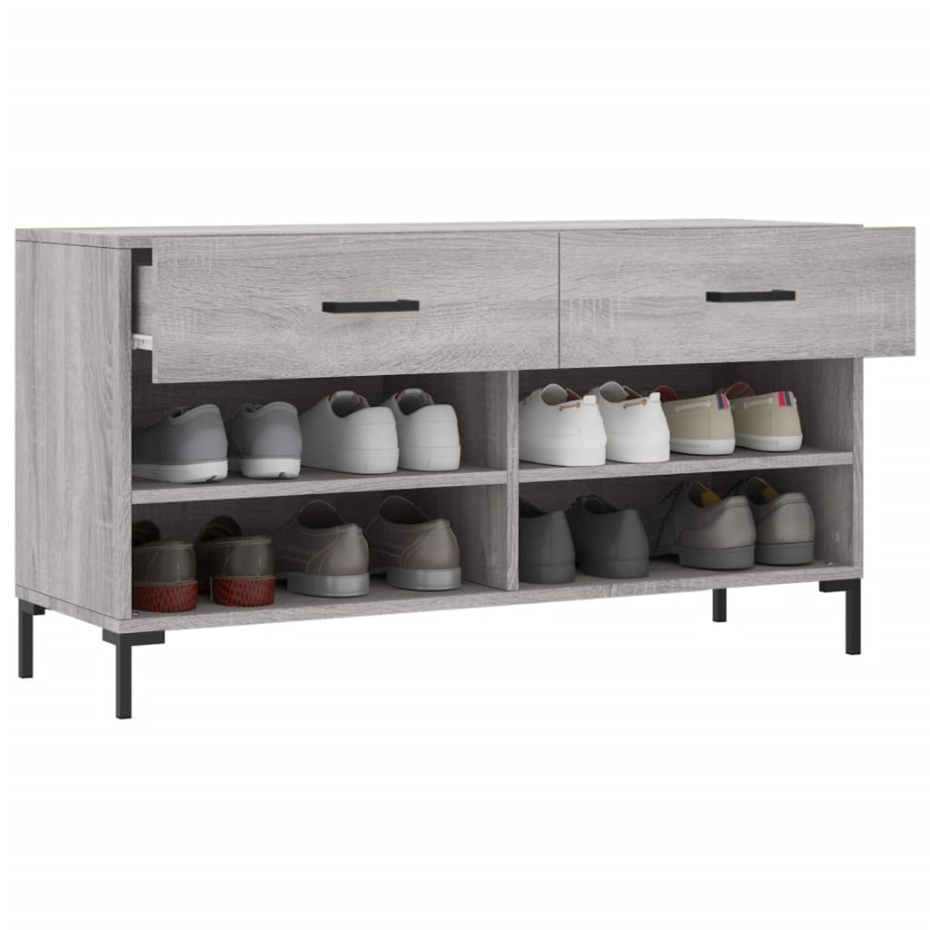 Shoe Bench Grey Sonoma 102x35x55 cm Engineered Wood - Bargainia.com - 
