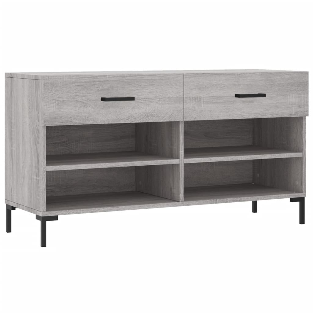 Shoe Bench Grey Sonoma 102x35x55 cm Engineered Wood - Bargainia.com - 