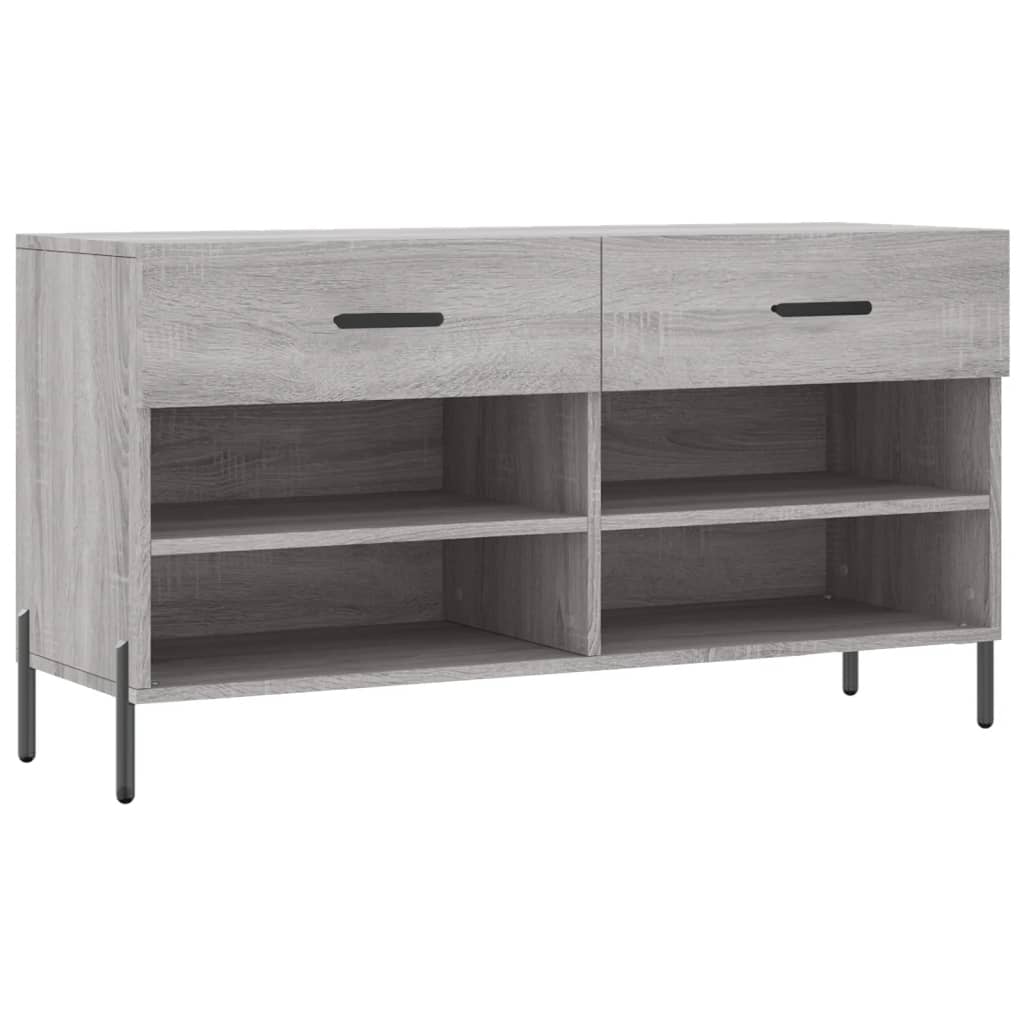 Shoe Bench Grey Sonoma 102x35x55 cm Engineered Wood - Bargainia.com - 