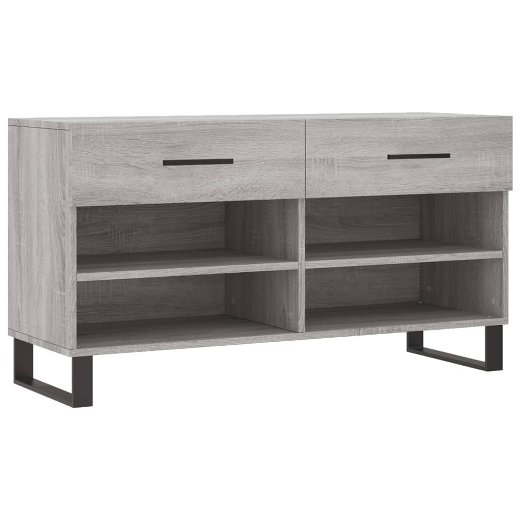 Shoe Bench Grey Sonoma 102x35x55 cm Engineered Wood - Bargainia.com - 
