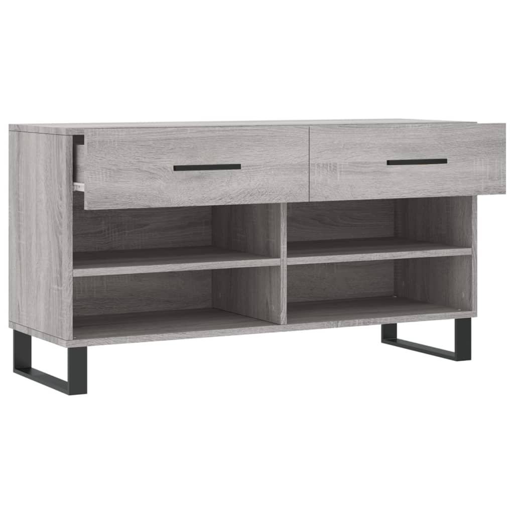 Shoe Bench Grey Sonoma 102x35x55 cm Engineered Wood - Bargainia.com - 